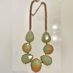 Green and Brown Stone Chain Necklace